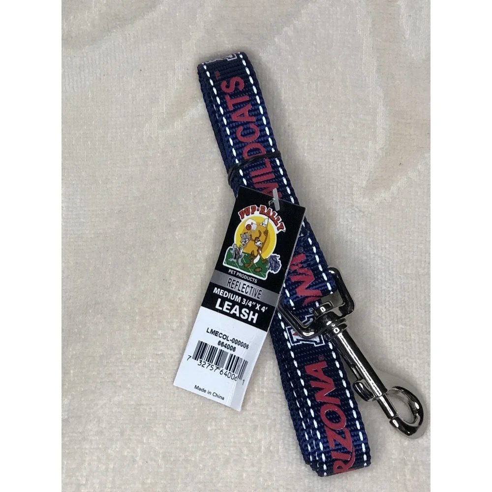 Pup Rally Dog Leash Size M Official NCAA Arizona Wildcats 3/4